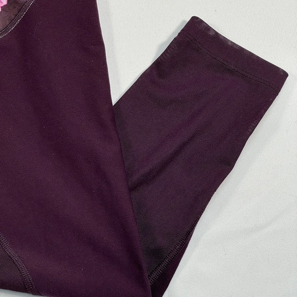 Nike Dri-Fit Power Legend Floral Leggings Womens Size M Port Wine Mesh - Picture 9 of 10